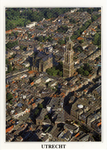 602000 Luchtfoto van een deel van de binnenstad van Utrecht met in het midden de Domkerk en de Domtoren (Domplein) te ...